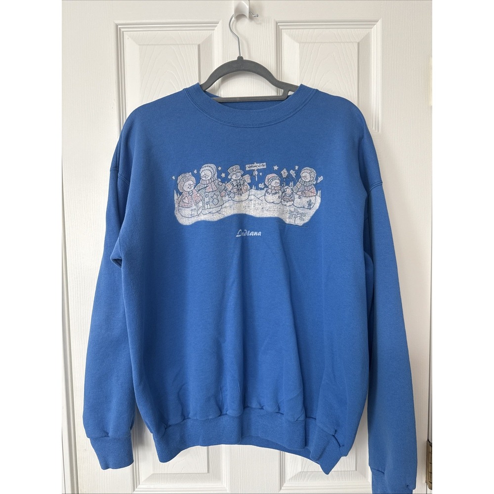 Welcome Winter Indiana Blue Sweatshirt Vintage